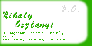 mihaly oszlanyi business card